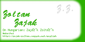 zoltan zajak business card